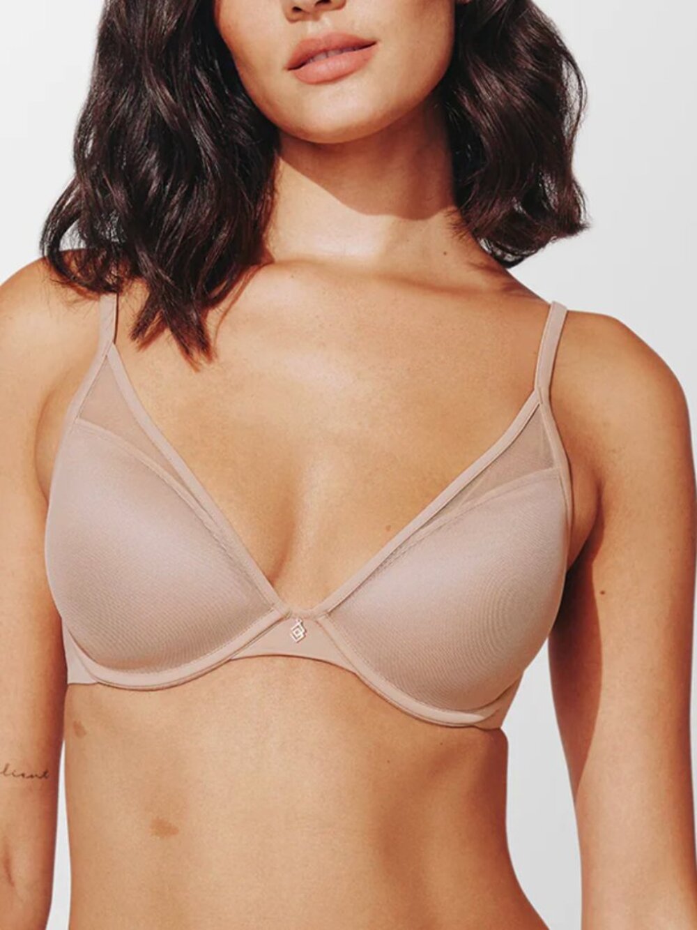NWT Third Love Uplift Plunge Bra in Taupe Size 34 A 1/2